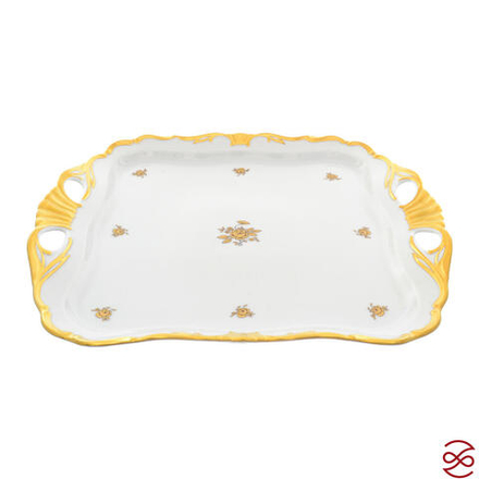 Блюдо квадратное Queen's Crown Золотая роза 34 см