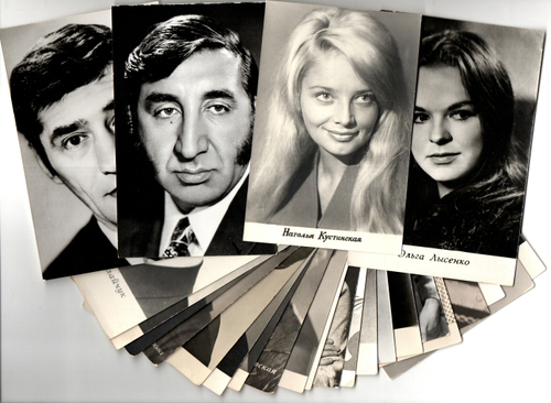 №84 Открытки Артисты и актёры СССР 1960–1970-е г. 25 штук. Чёрно-белые, чистые, без повторов