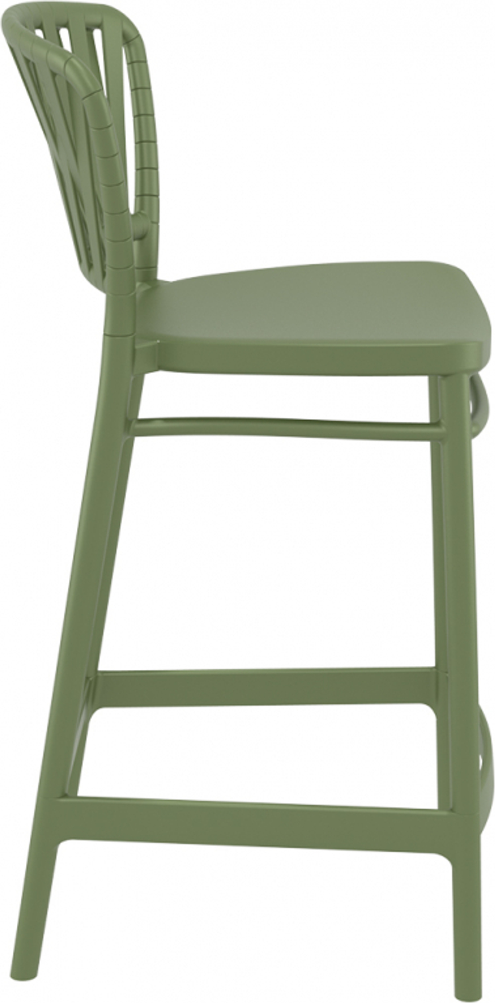 Стул пластиковый полубарный Siesta Contract Portofino, оливковый