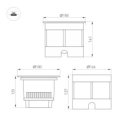 Светильник LTD-DAFNA-GROUND-R180-25W Warm3000 (SL, 20 deg, 230V) (Arlight, IP67 Металл, 5 лет) 061202