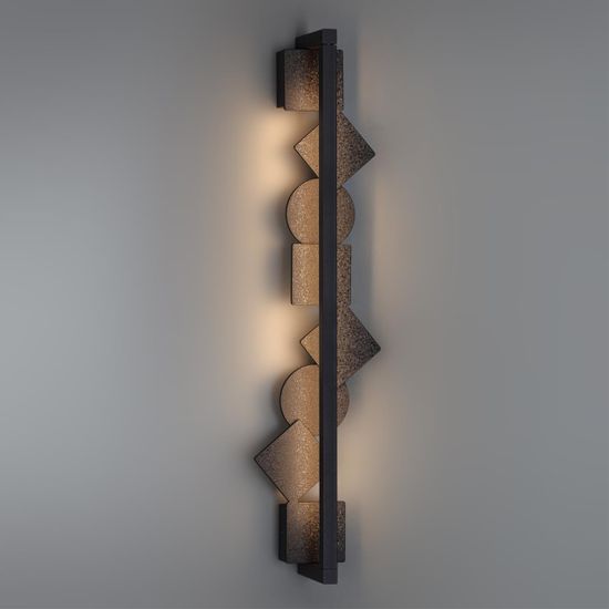 6692/12WL HIGHTECH ODL_EX25 129 Настенный светильник черный/фактура crack ice/металл/акрил поворотный на 360° IP20 LED 12W 3000K 220V GEOS