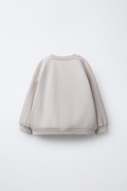 ZARA ТОЛСТОВКА С РЕЛЬЕФНОЙ НАДПИСЬЮ, СВЕТЛО-БЕЖЕВЫЙ