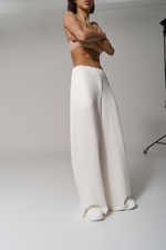 Брюки трикотажные wide leg белые