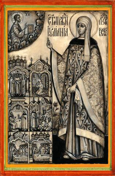 Иулиания праведная Лазаревская, Муромская. Деревянная икона на левкасе