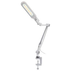 Настольный светильник ЭРА NLED-496-12W-S светодиодный на струбцине серебро