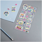 Наклейки объемные "90 s party", 10*24см, 27 наклеек, инд. уп., европодвес (MESHU)