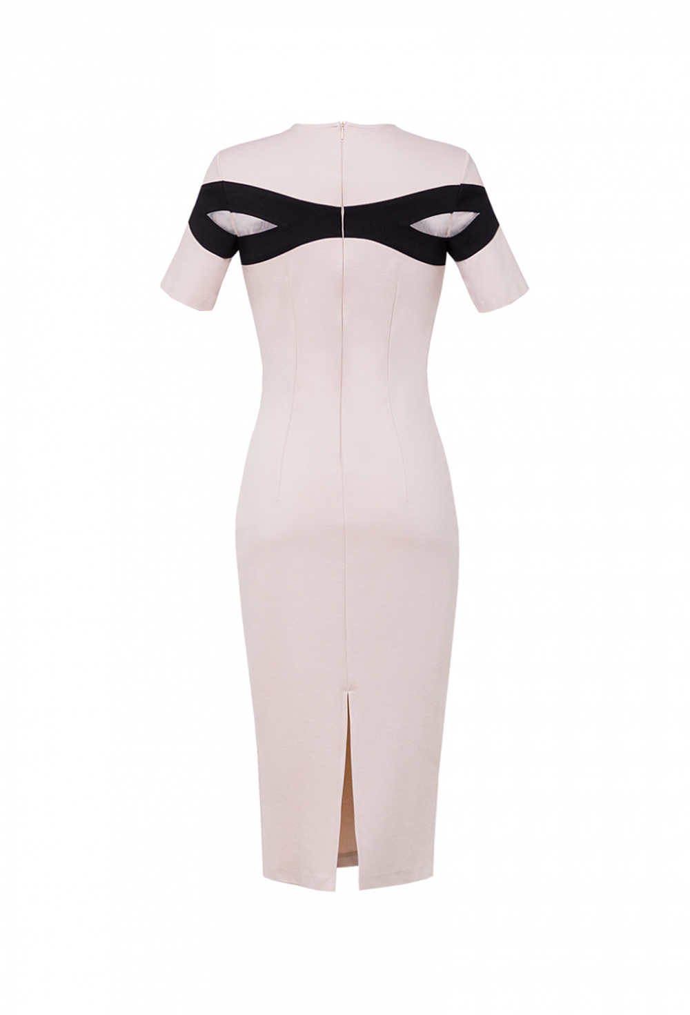 Платье-футляр с коротким рукавом черное 12-01-22 SS