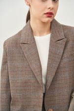 ПИДЖАК В КЛЕТКУ СЕРО-БЕЖЕВЫЙ|ОРАНЖЕВЫЙ