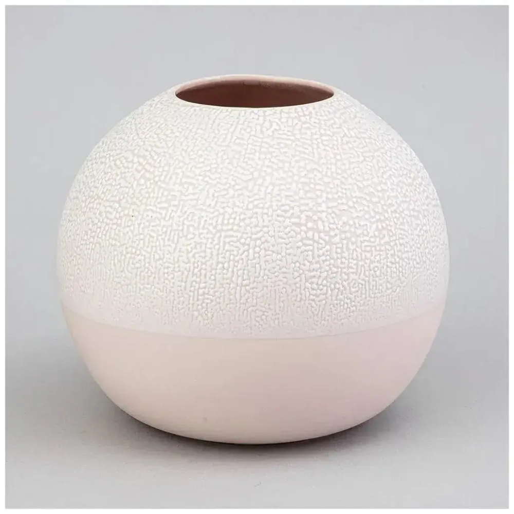 Ваза коллекция жемчужина 18*18*16см цвет пудровый