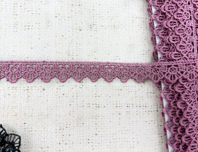 Кружево плетеное, ш. 1,8 см, тёмная чайная роза