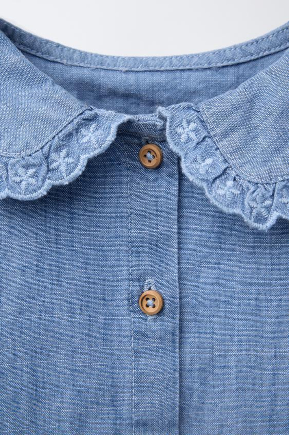 ZARA БЛУЗА ИЗ СТРУЯЩЕЙСЯ ДЖИНСОВОЙ ТКАНИ, ВЫЦВЕТШИЙ СИНИЙ