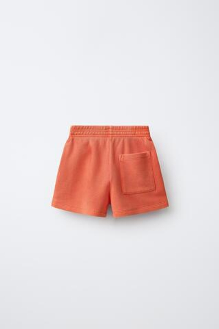 ZARA ОДНОТОННЫЕ ШОРТЫ ИЗ ТКАНИ ПИКЕ, ОРАНЖЕВЫЙ