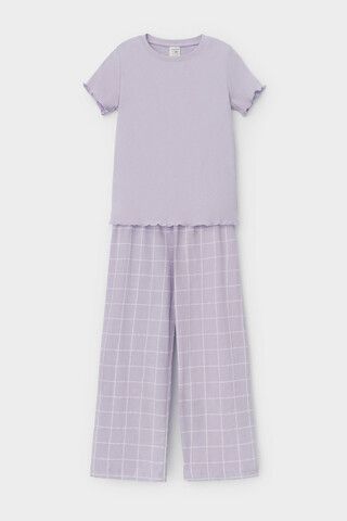 пижама  для девочки  К 1636/лепесток орхидеи,двойная клетка