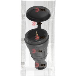 Розетка ЭРА R8-B-IP44 каучуковая c заземлением прямая 16A IP44 черная | Штепсельные вилки и розетки