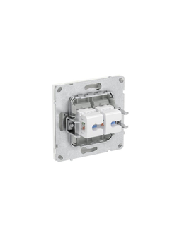 Розетка компьютерная 2-м KANT RJ45 кат.6A без шторки бел. магнолия DKC 7000674
