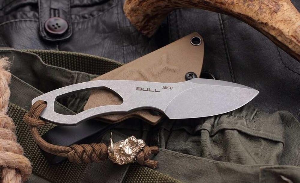 Скелетный нож Bull stonewash