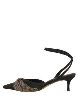 Женские босоножки чёрные со стразами