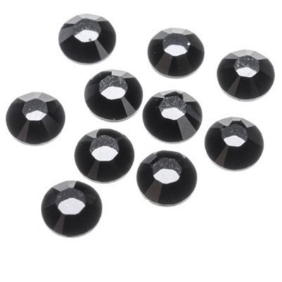 Стразы Swarovski черные Круглые, Австрия, 10шт. (размер SS16)