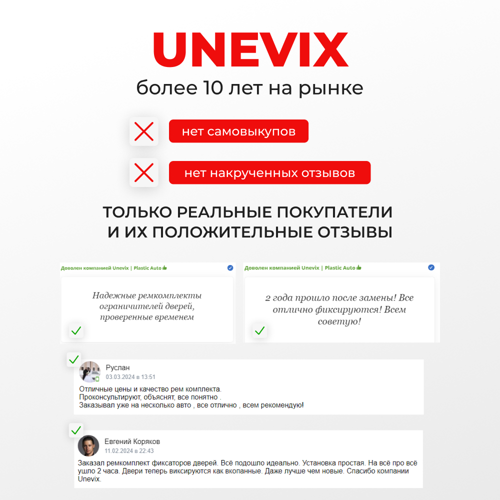 Ремкомплект ограничителей дверей Toyota CARINA FF 15#; 16#; 17#; 19#; 21# (4 двери, тип 1) 1984-2001