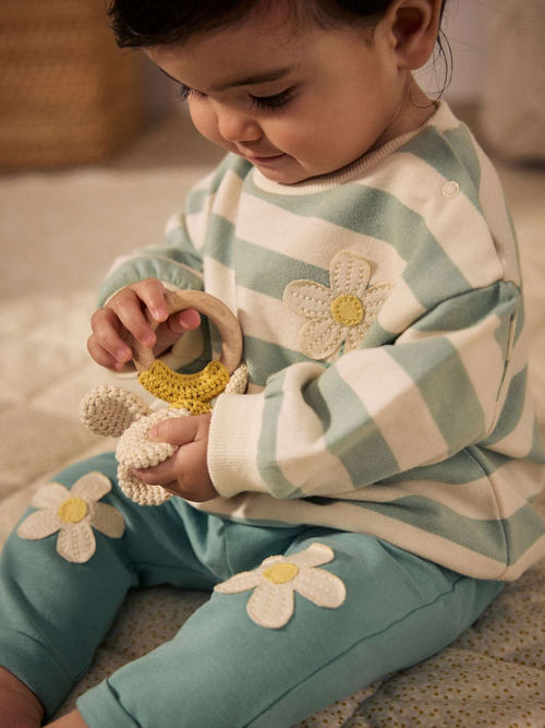 Толстовка и легинсы в комплекте для малышей Next E66-471, Голубой, Бежевый