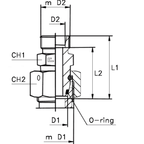 Соединение PNF DL10 16х1.5 DS06 14x1.5 (корпус)