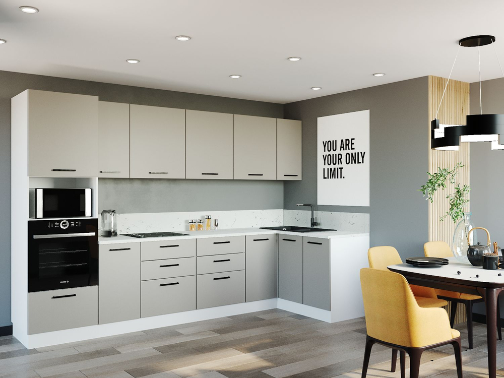 Кухонный гарнитур угловой Шампань 3200x1400 (26мм)