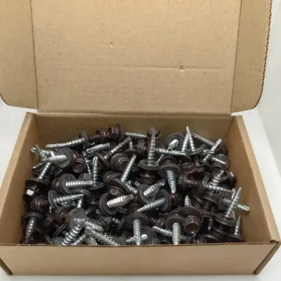 Саморез кровельный по дереву 4.8х29 RAL 8019 (Серо-коричневый) 1кг