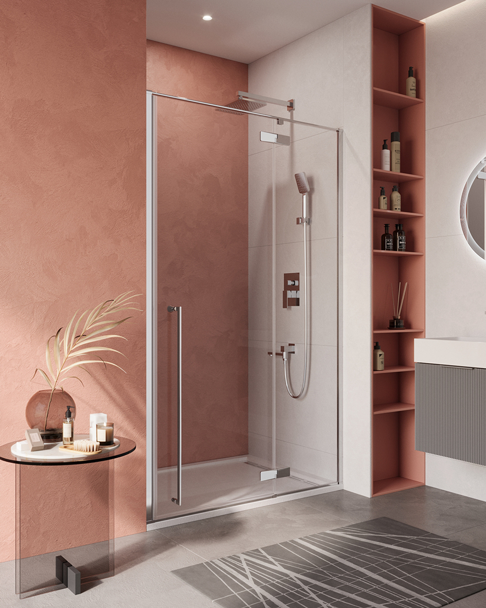 Душевая дверь Cezares LINER-B-12-120-C-Cr-R, 120х195, правосторонняя, профиль хром, прозрачное стекло