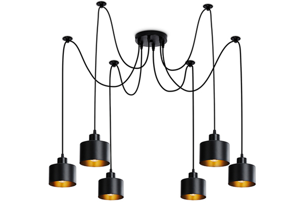 TR8132/6 BK черный E27*6 max 40W D700*800