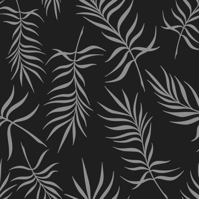 СЕРЫЕ ФИНИКОВЫЕ ЛИСТЬЯ НА ЧЁРНОМ ФОНЕ