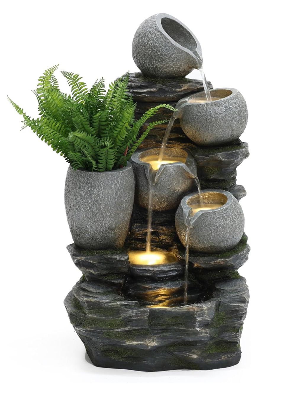 Waterfall Фонтан декоративный с подсветкой Горшки