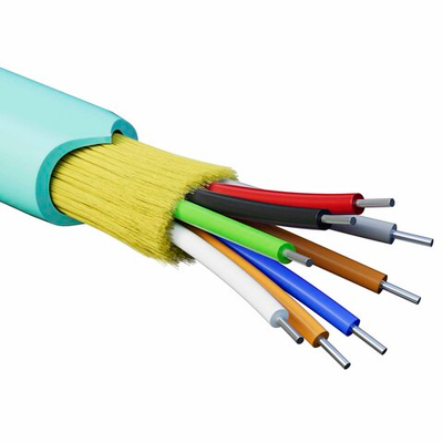 Кабель волоконно-оптический, распределительный, арамидные упрочняющие нити, для внутренней прокладки, нг(A)-HFLTx, 8 ОВ, категорияOM3 (G.651.1) плотный буфер, 0,4 кН, барабан 2000 м