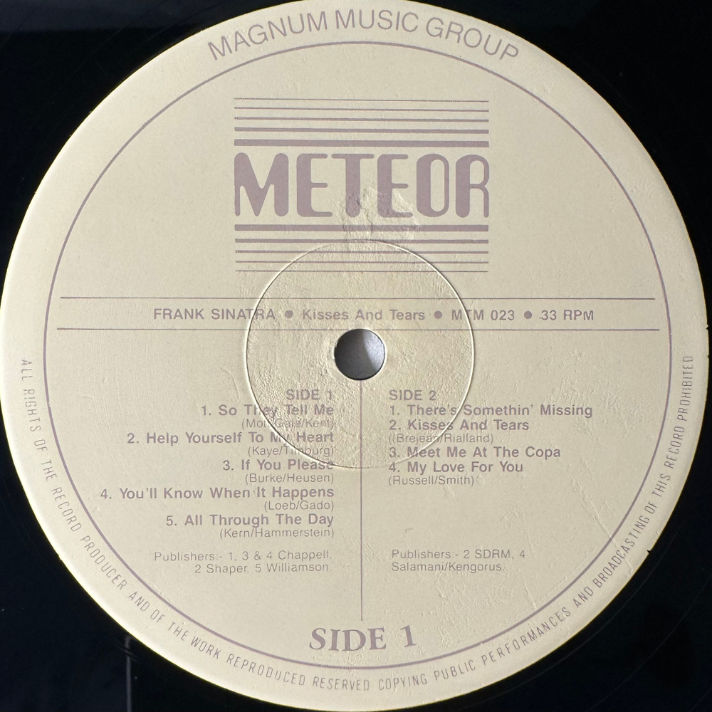 Frank Sinatra ‎– Kisses And Tears - Collectors Edition (Англия 1987г.)