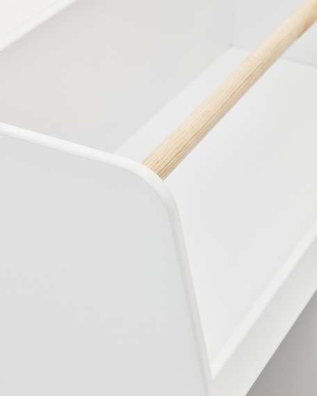 Serwa Книжный шкаф из белого МДФ с ножками из массива сосны