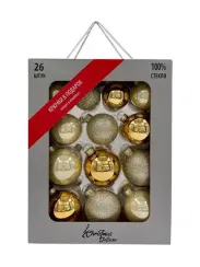 Набор стеклянных шаров Брызги шампанского 26 шт., Christmas DeLuxe (86460)