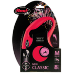 flexi рулетка New Classic M (до 20 кг) 8 м трос красная