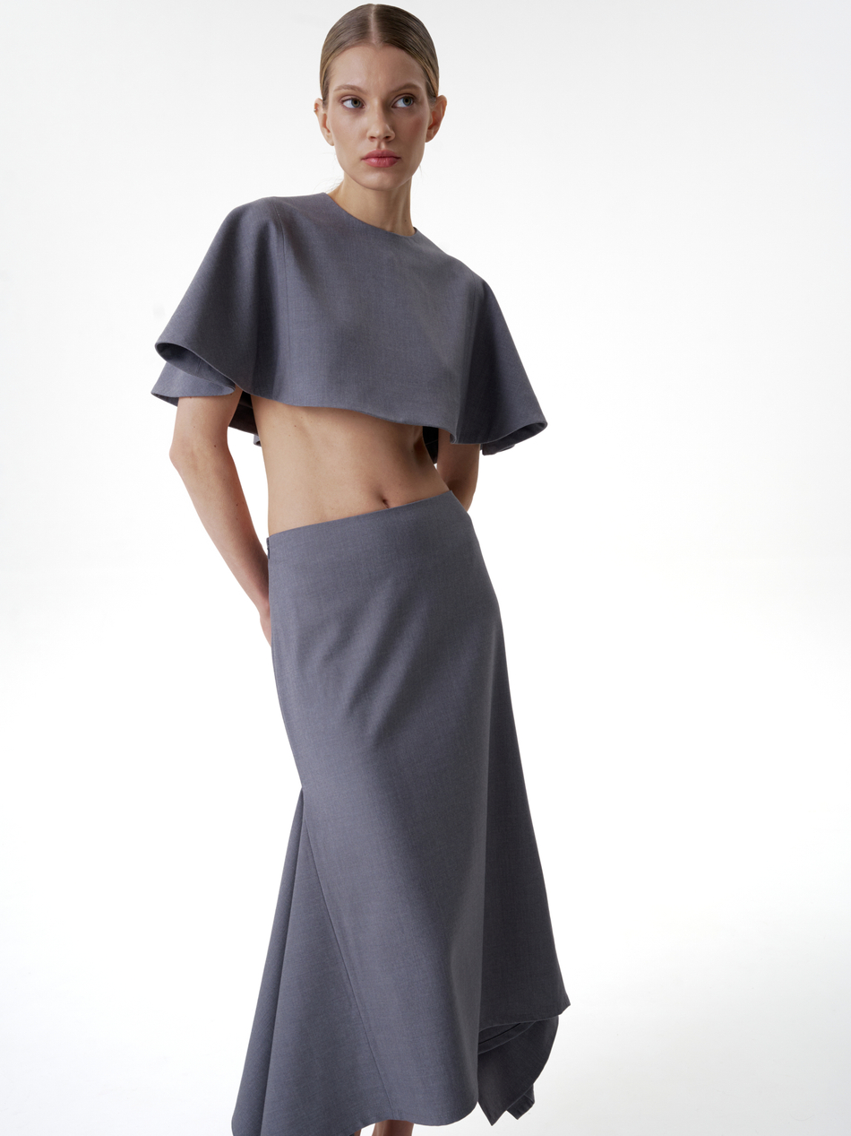 Накидка костюмная серая