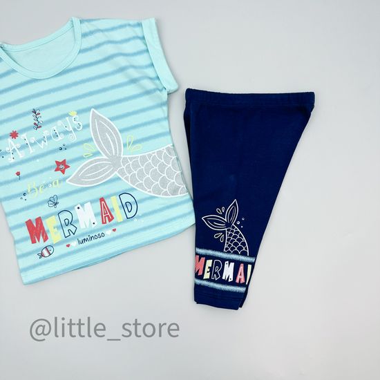 Комплект хлопковый "Mermaid" ментол/синий