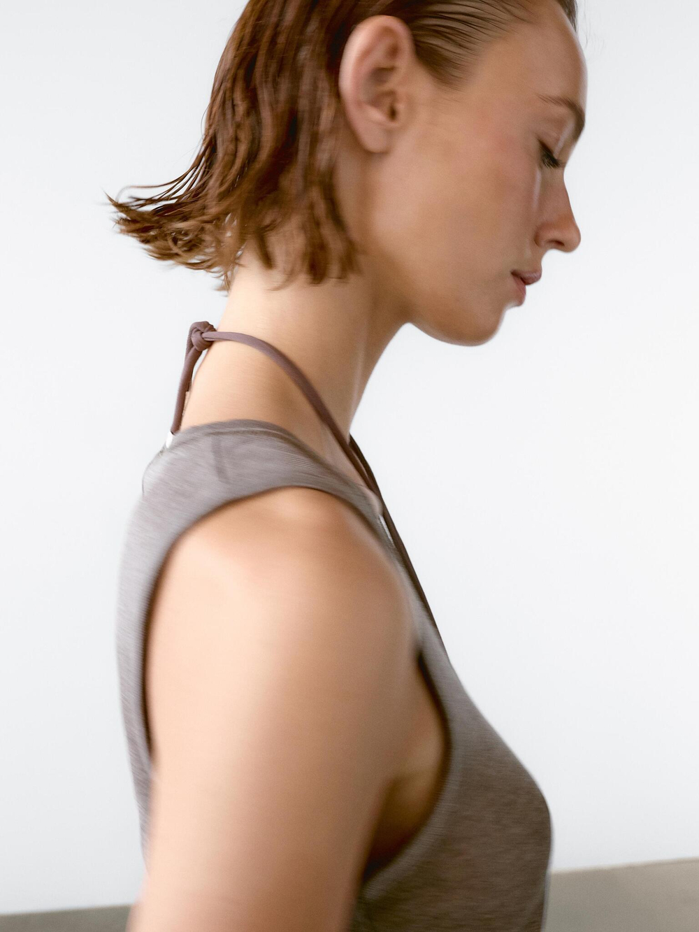 Massimo Dutti Струящиеся брюки прямого кроя с принтом, серо-синий