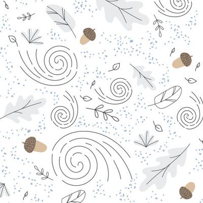 Воздушный сканди принт ветер кружит листья