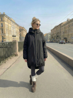 Утеплённая парка женская антрацит (мебрана)