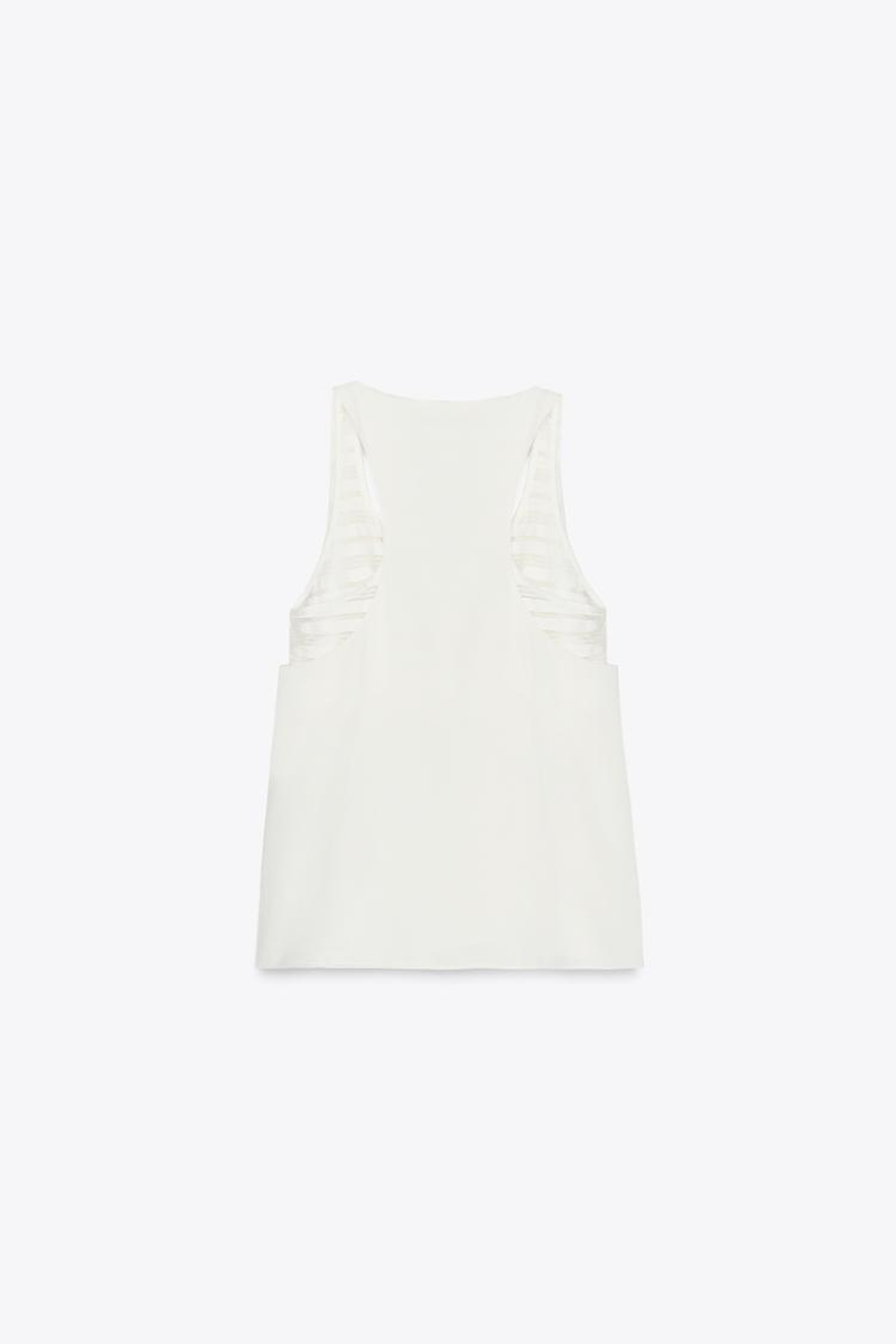 ZARA ТОП КОМБИНИРОВАННЫЙ, ЖЕЛТОВАТО-БЕЛЫЙ