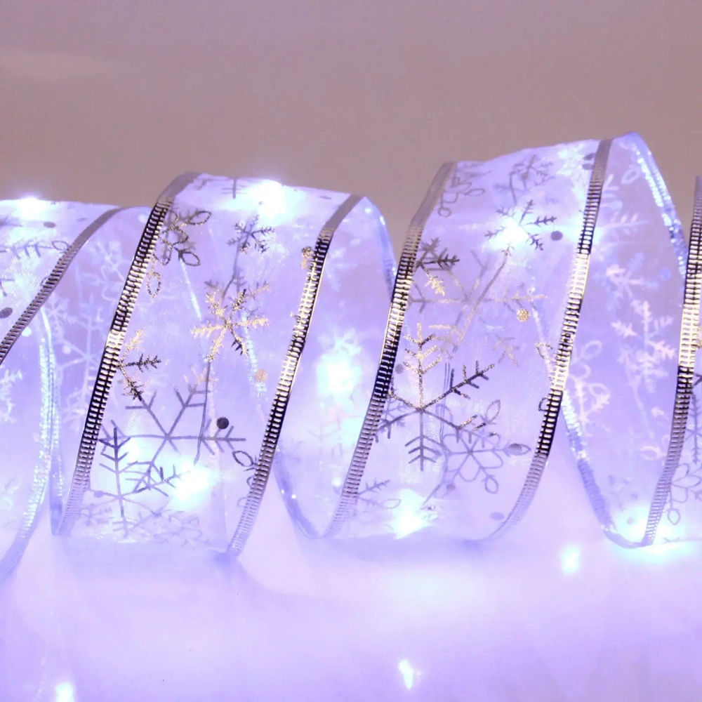 Гирлянда для дома ЛЕНТА ДЕКОРАТИВНАЯ «Снегопад» 2,0 м, 4.5 см, 20 ламп LED (на батарейках), Серебро (подсветка белый)