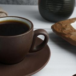 Кофейная пара 100 мл d 6,3 см h5,2 см White Matt New Brown Taiga P.L. Proff Cuisine [8]