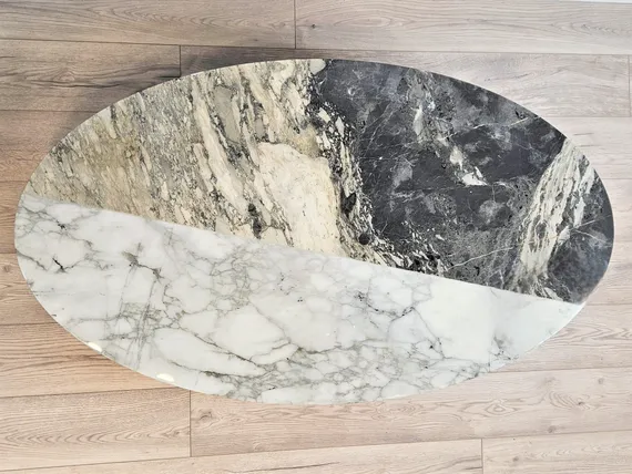 Журнальный стол SC-12, 130х60х38 см, мрамор, дерево