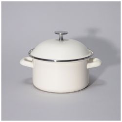 КАСТРЮЛЯ AGNESS ЭМАЛИРОВАННАЯ С ЭМАЛ.КРЫШКОЙ СЕРИЯ "CHARM" 1.8 Л, 18*9,5 СМ