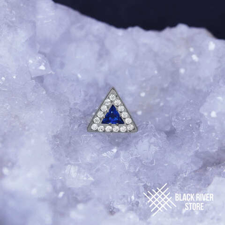Shine Triangle Blue Corundum & Crystal