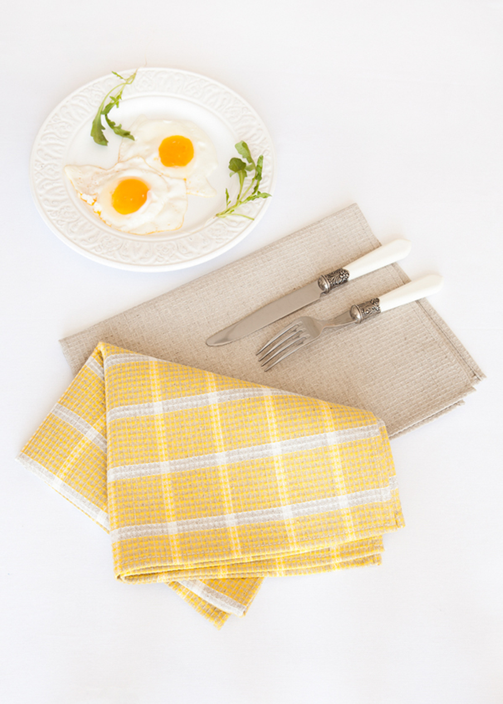 Набор полотенец 2 шт Luxberry Kitchen Line желтый-натуральный