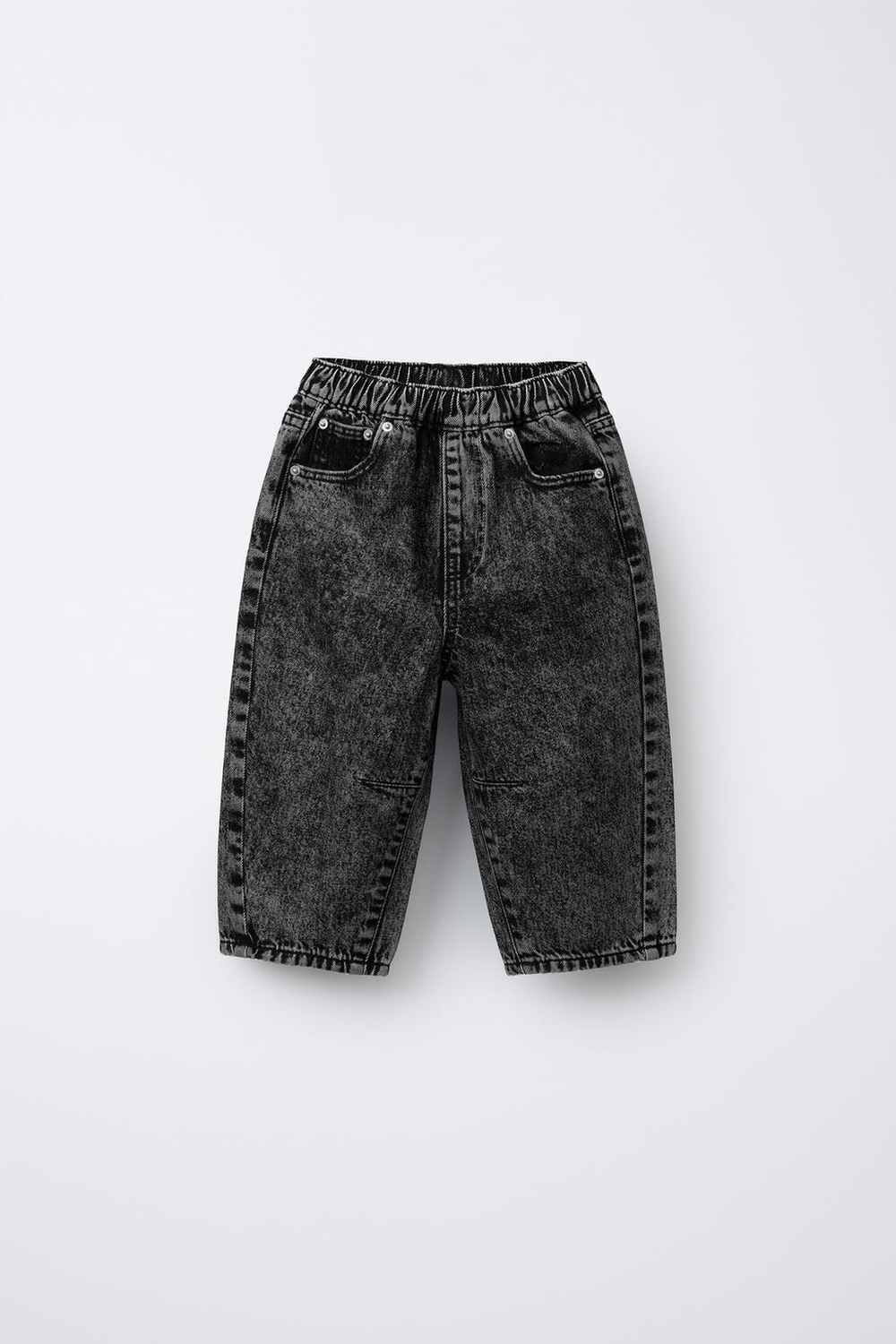 ZARA ДЖИНСЫ BALLOON С ЭФФЕКТОМ ПОТЕРТОСТИ, ЧЕРНЫЙ