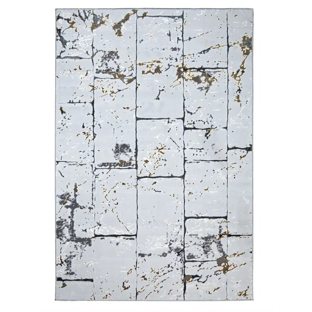 Ковер для комнаты напольный, оттенок серый/желтый, основа полиэстер